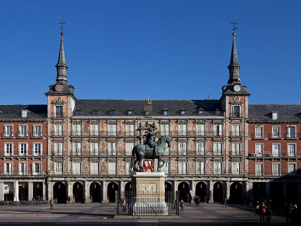 La plaza Mayor, corazón del Madrid de los Austrias.